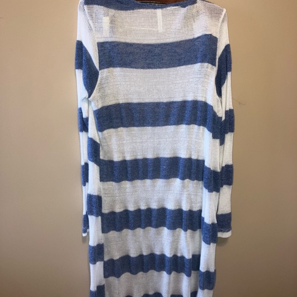 Blue and White Striped Cardigan - Picture 4 of 5